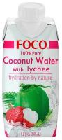 Кокосовая вода с соком личи FOCO 330 мл