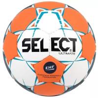 Мяч гандбольный SELECT Ultimate EHF арт. 843208-062,Junior (р.2), EHF Appr,ПУ,руч.сш, оранжев-бело-синий