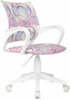 Кресло детское Бюрократ BUROKIDS 1 W, обивка: ткань, цвет: мультиколор, рисунок луна розовая