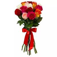 Букет из 15 роз разных цветов MIX, длиной 60см арт.770286
