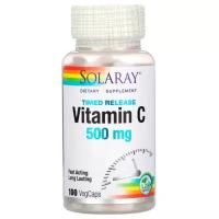 Solaray - Vitamin C Time Release 500 мг (100 капсул) - витамин С с медленным высвобождением для поддержки иммунитета в течение дня