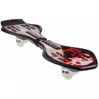 Скейтборд двухколесный "Рипстик" (красный, свет)