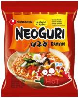 NONGSHIM Лапша быстрого приготовления Neoguri Ramyun острая, со вкусом морепродуктов, 120 г, 5 шт