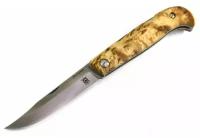 Складной нож Fin-track Северная корона, сталь x105, рукоять карельская береза