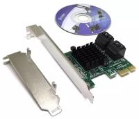 Контроллер PCI-E, 4 внутр порта SATA 6G, чип ASM1061+1093, модель PCIe4SATA3ASM, Espada