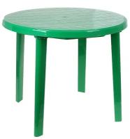 Стол круглый, размер 90 х 90 х 75 см, цвет зелёный/ пластиковая мебель/ мебель для отдыха/ стол обеденный/ стол для дачи/ для сада (1 шт