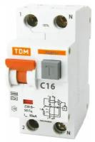 Дифференциальный автомат TDM ELECTRIC АВДТ 32 2П C 6 кА A электронный 16 А