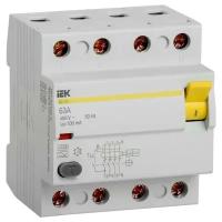 Выключатель дифференциального тока (УЗО) 4п 63А 100мА тип A ВД1-63 IEK MDV11-4-063-100