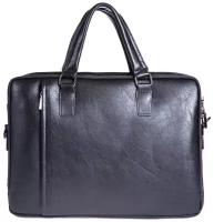 Сумка портфель CATIROYA / черный кожаный портфель / сумка формата а4 мужская / сумка мужская через плечо а4 / сумка кожаная классика