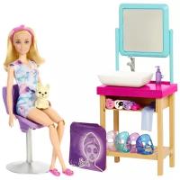 Набор игровой Barbie Спа-салон с куклой и масками для лица HCM82