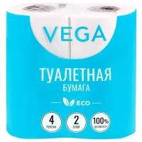 Туалетная бумага VEGA белая двухслойная (315618) 4 рул