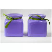 Набор ваза декоративная NinaGlass Квадрато фиолетовый из 2 штук, стекло
