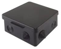 Коробка распределительная открытого монтажа цвет черный размер 100х100х50 мм гермовводы 8х25мм IP54