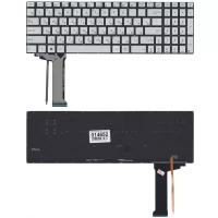 Клавиатура для ноутбука Asus N551ZU серая с подсветкой