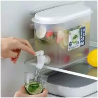 Емкость для охлаждения напитков в холодильнике с краником, 3.5 литра. Пищевой пластик.