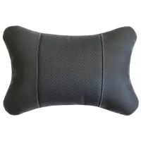 Подушка на подголовник автомобильного кресла в машину MATEX REGULAR серый, поддержка головы, экокожа, 30х20 см