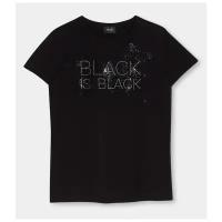 Футболка LIU JO, размер 38(XS), черный "black is black"