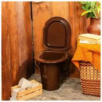 Ведро-туалет, 13 л, со съёмной ручкой, коричневое