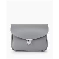 Женская поясная сумка из натуральной кожи серая A001 grey mini Divalli