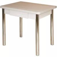 Мебель + / Стол обеденный Раскладной с ящиком/Ломберный 80/стол кухонный/стол на кухню/стол раздвижной/Столик