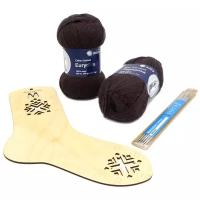 Набор для вязания носков Astra Premium, с блокатором-шаблоном, 17 коричневый
