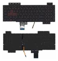 Клавиатура для ноутбука Asus TUF Gaming FX505D черная с красной подсветкой