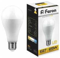 Лампа светодиодная Feron E27 25W 2700K Шар Матовая LB-100 25790