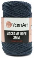 Пряжа YarnArt 'Macrame Rope 3мм' 250гр 63м (60% хлопок, 40% вискоза и полиэстер) (761 сине-серый), 4 мотка