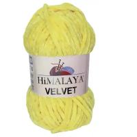 Пряжа плюшевая, велюровая Himalaya Velvet (Хималая вельвет) 100г/120м, 100% микрополиэстер, цвет: 90013 желтый, 1 моток