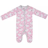 Детский комбинезон для девочки Diva Kids, 0 -2 года, 56 -86 см, набивка на розовом/ Одежда для малышей/ Комбинезон для малышей/ Комбинзон для новорожденного/комбинезон-слип для девочки