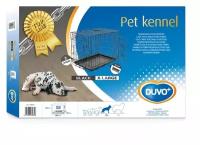 Клетка двухдверная для собак DUVO+ "Pet Kennel Top Line LARGE", чёрная, 92х57х64см (Бельгия)