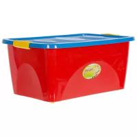 Ящик для игрушек на колесах 600x400x280 см, 44 л цвет красно-синий