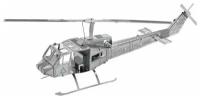 Сборная Объемная металлическая 3D модель "UH-1 вертолет американских ВВС" 13.8x7x4.3 см