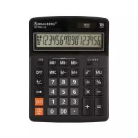 Калькулятор бухгалтерский BRAUBERG Extra-16-BK черный