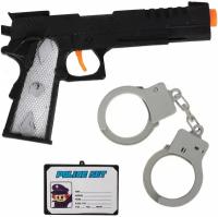 Большой Набор Полицейского Пистолет с наручниками / Полицейский детский набор для мальчика / Спецназ