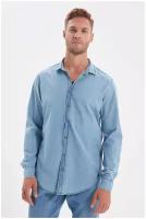 Рубашка TRENDYOL мужская, модель: TMNSS20GO0107, цвет: BLUE, размер: S