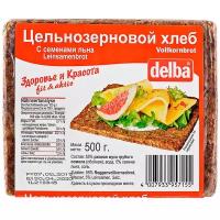 Delba Хлеб Фитнес с семенами льна, ржаная мука, цельнозерновой, в нарезке, 500 г