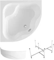 Акриловая ванна 140х140 см Lavinia Boho Aveo набор 3 в 1 S2-37040140: угловая ванна, металлический каркас, лицевой экран