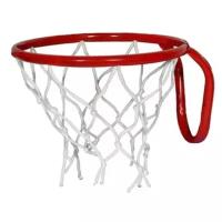 Кольцо баскетбольное №5 с сеткой, М-Торг, 38 см, красный
