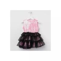 Платье Kaftan, нарядное, размер 86-92, розовый, черный