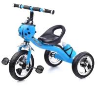 Велосипед трехколесный детский, с корзинкой на руле и бутылочкой, синий