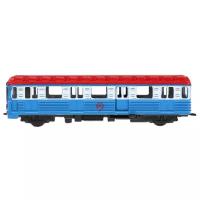 Модель металлическая инерционная вагон метро 15 см дверь открывается Цвет Красный/Белый/Синий технопарк SB-16-06-WB(18)