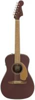 Fender Malibu Plyr Burgundy Satin WN электроакустическая гитара, цвет бордовый