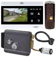 Комплект видеодомофона для дома FX-VD5S-KIT Черный, диагональ экрана 4.3 дюйма, электромеханический замок, антивандальная вызывная панель