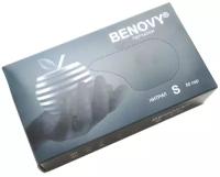 1 пач. 50 пар. S Перчатки чёрные, нитриловые Decoromir медицинские смотровые Benovy, размер S (100 штук = 50 пар)