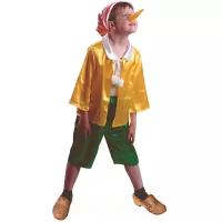 Костюм Буратино классический детский Батик 32 (128 см) (куртка, бриджи, колпак, нос)