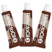 RefectoCil - 3 краски по 15 мл в наборе: тон 3 естественный коричневый