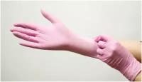 Перчатки Нитриловые смотровые Basic Sensitive Pink, 50 пар/100 шт, размер S