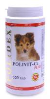POLIDEX Поливит кальций плюс улучшение роста костной ткани для щенков и собак мелких и средних пород 500 таб