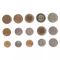 (15 монет от 10 копеек до 100 рублей) Набор монет Россия 1991-1993 год Все монеты по типам VF